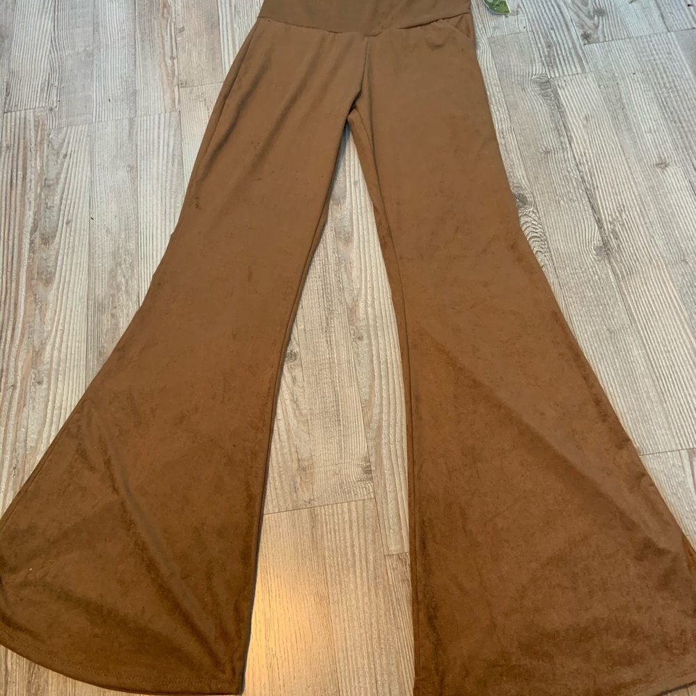 Suede Flare Pants